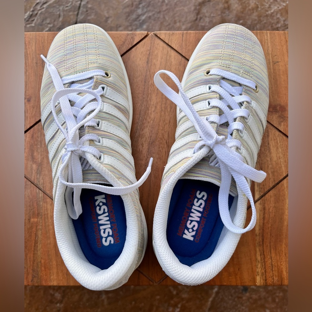 K-Swiss racquet shoes - Like new sz. 7- pretty pastel colors - comfy & light!